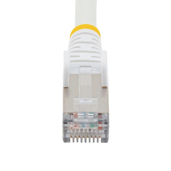 StarTech.com Câble Ethernet CAT6a 3m - Low Smoke Zero Halogen (LSZH) - 10 Gigabit 500MHz 100W PoE RJ45 S/FTP Cordon de Raccordement Réseau Snagless Blanc avec Décharge de Tension