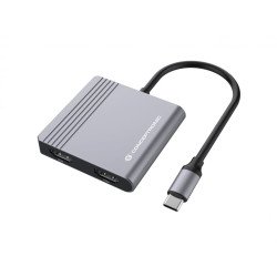 Conceptronic DONN13G station d'accueil Avec fil USB 3.2 Gen 1 (3.1 Gen 1) Type-C Gris