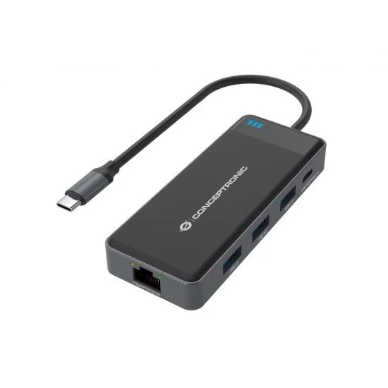 Conceptronic DONN14G station d'accueil Avec fil USB 3.2 Gen 1 (3.1 Gen 1) Type-C Gris Conceptronic DONN14G station d'accueil Avec fil USB 3.2 Gen 1 (3.1 Gen 1) Type-C Gris
