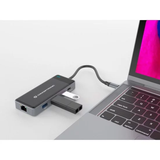 Conceptronic DONN14G station d'accueil Avec fil USB 3.2 Gen 1 (3.1 Gen 1) Type-C Gris Conceptronic DONN14G station d'accueil Avec fil USB 3.2 Gen 1 (3.1 Gen 1) Type-C Gris