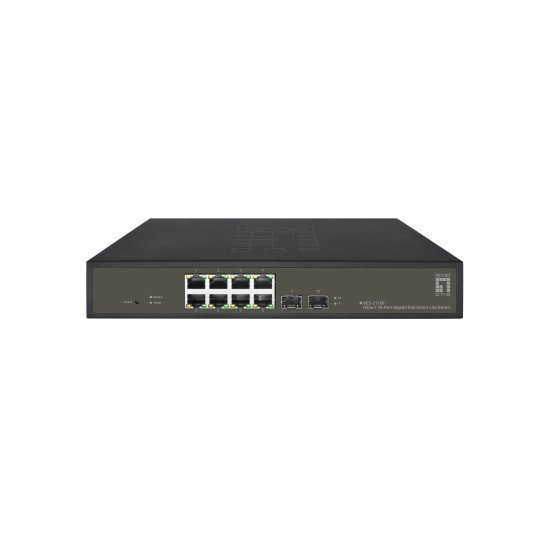 LevelOne GES-2110P commutateur réseau Géré L2 Gigabit Ethernet (10/100/1000) Connexion Ethernet POE Noir