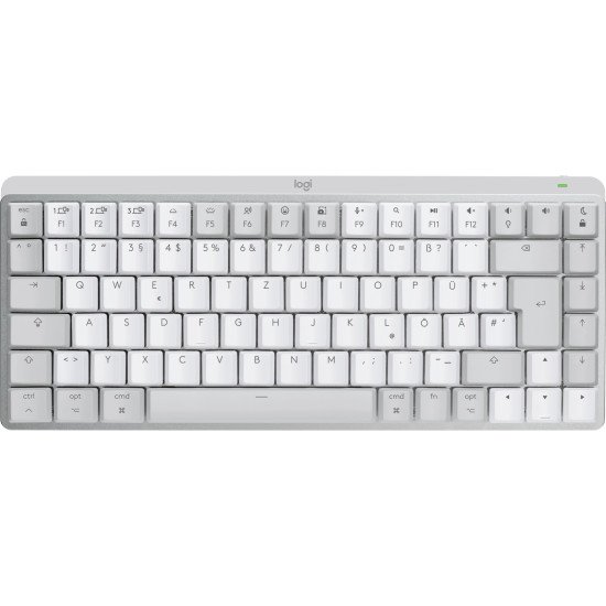 Logitech MX Mini Mechanical for Mac clavier Bureau Bluetooth QWERTZ Allemand Gris, Blanc