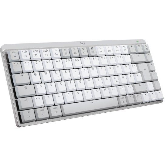 Logitech MX Mini Mechanical for Mac clavier Bureau Bluetooth QWERTZ Allemand Gris, Blanc