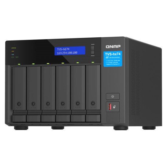 QNAP TVS-H674 NAS Tower Ethernet/LAN Noir i5-12400