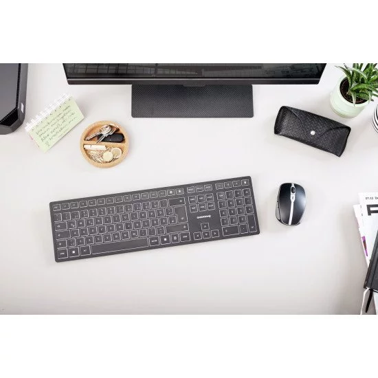 CHERRY KW 9100 SLIM clavier RF sans fil + Bluetooth AZERTY Français Noir CHERRY KW 9100 SLIM clavier RF sans fil + Bluetooth AZERTY Français Noir