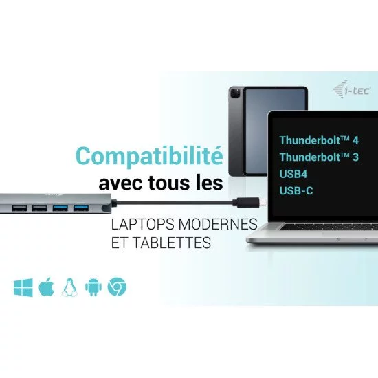 i-tec USB-C Metal Nano 2x Display Docking Station + Power Delivery 100 W i-tec USB-C Metal Nano 2x Display Docking Station + Power Delivery 100 W