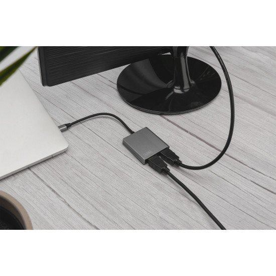 Digitus Adaptateur graphique USB Type-C HDMI 4K 2-en-1 Digitus Adaptateur graphique USB Type-C HDMI 4K 2-en-1