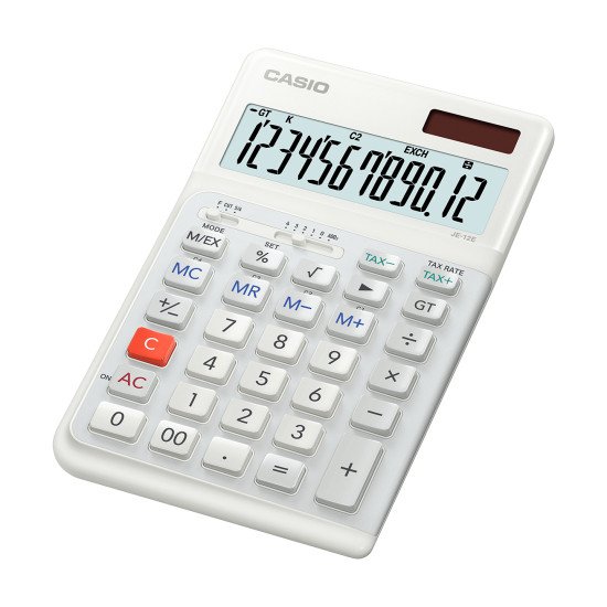 Casio JE-12E-WE calculatrice Bureau Calculatrice basique Blanc