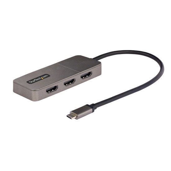 StarTech.com Hub USB-C MST à 3 Ports - Adaptateur Multi-Écrans USB C vers 3x HDMI pour PC Portable - Splitter Triple HDMI Jusqu'à 4K 60Hz avec DP 1.4 Alt Mode & DSC - Hub Thunderbolt 3 vers HDMI avec Câble de 30cm