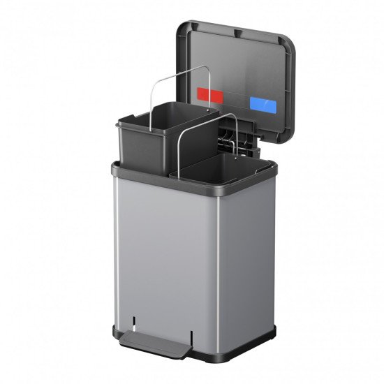 Hailo Öko duo Plus M 18 L Rectangulaire Acier Argent