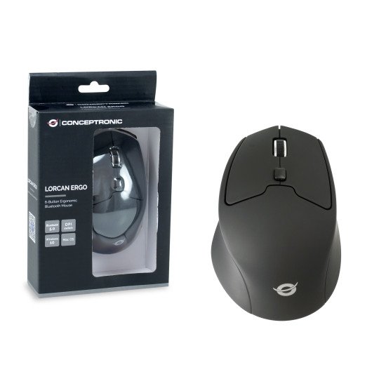 Conceptronic LORCAN02B Ergo souris Bureau Droitier Bluetooth Optique 1600 DPI