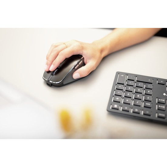 CHERRY DW 9500 SLIM clavier Souris incluse RF sans fil + Bluetooth QWERTZ Allemand Noir, Gris