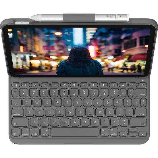 Logitech Slim Folio Gris Bluetooth QWERTY US 