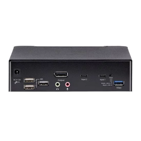 StarTech.com Switch KVM USB C - KVM DisplayPort à 2 ports Vidéo HDR UHD 4K 60Hz - Audio 3.5, Hub 5Gbps 4x USB HID et 2x USB 1 3.2 Gen 1 - Commutateur KVM USB Type-C - Compatible Thunderbolt 3/4 StarTech.com Switch KVM USB C - KVM DisplayPort à 2 ports Vidéo HDR UHD 4K 60Hz - Audio 3.5, Hub 5Gbps 4x USB HID et 2x USB 1 3.2 Gen 1 - Commutateur KVM USB Type-C - Compatible Thunderbolt 3/4