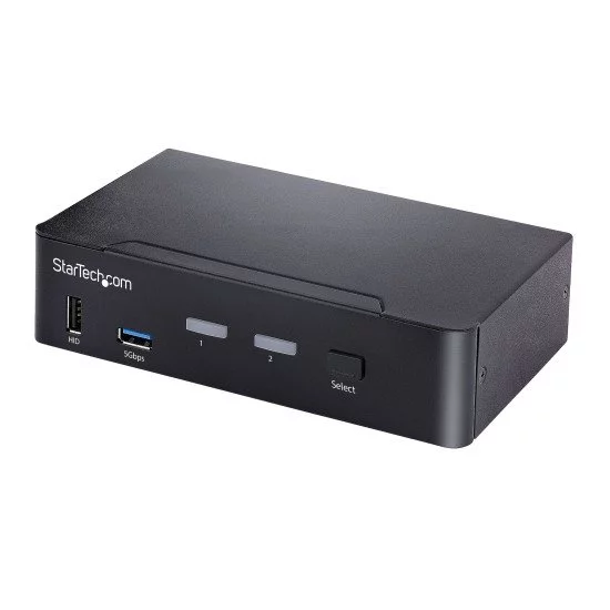 StarTech.com Switch KVM USB C - KVM DisplayPort à 2 ports Vidéo HDR UHD 4K 60Hz - Audio 3.5, Hub 5Gbps 4x USB HID et 2x USB 1 3.2 Gen 1 - Commutateur KVM USB Type-C - Compatible Thunderbolt 3/4 StarTech.com Switch KVM USB C - KVM DisplayPort à 2 ports Vidéo HDR UHD 4K 60Hz - Audio 3.5, Hub 5Gbps 4x USB HID et 2x USB 1 3.2 Gen 1 - Commutateur KVM USB Type-C - Compatible Thunderbolt 3/4