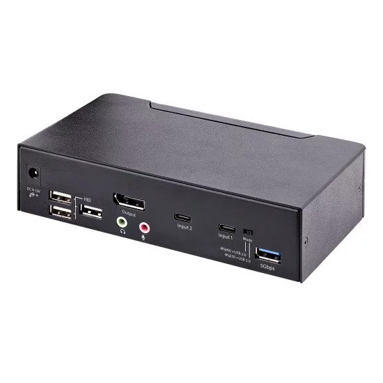 StarTech.com Switch KVM USB C - KVM DisplayPort à 2 ports Vidéo HDR UHD 4K 60Hz - Audio 3.5, Hub 5Gbps 4x USB HID et 2x USB 1 3.2 Gen 1 - Commutateur KVM USB Type-C - Compatible Thunderbolt 3/4 StarTech.com Switch KVM USB C - KVM DisplayPort à 2 ports Vidéo HDR UHD 4K 60Hz - Audio 3.5, Hub 5Gbps 4x USB HID et 2x USB 1 3.2 Gen 1 - Commutateur KVM USB Type-C - Compatible Thunderbolt 3/4
