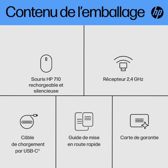 HP Souris silencieuse rechargeable 710