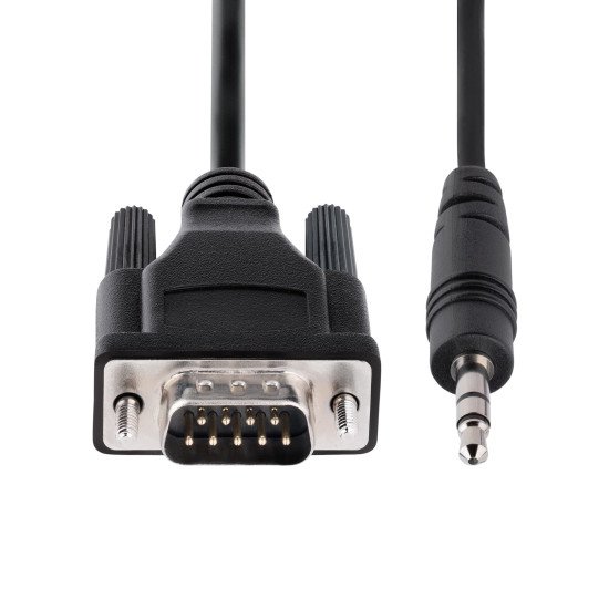 StarTech.com Câble Série DB9 vers 3.5mm de 1m - Câble RS232 DB9 Mâle à 3.5mm - Adaptateur Série DB9 à 3.5mm pour le Calibrage de Projecteurs, d'Enseignes Numériques et de Téléviseurs via une Prise Audio