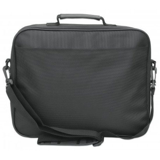 Manhattan Sacoche PC portable Cambridge 14,1", clamshell, noire, ÉCONOMIQUE, poche accessoires, compartiment documents, bandoulière amovible, équiv. Targus CN313/CN414EU, garantie 3 ans