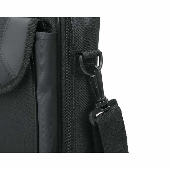 Manhattan Sacoche PC portable Cambridge 14,1", clamshell, noire, ÉCONOMIQUE, poche accessoires, compartiment documents, bandoulière amovible, équiv. Targus CN313/CN414EU, garantie 3 ans