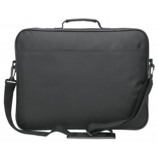 Manhattan Sacoche PC portable Cambridge 17,3", clamshell, noire, ÉCONOMIQUE, poche accessoires, compartiment documents, bandoulière amovible, équiv. Targus CN418EU, garantie 3 ans