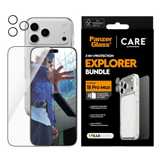 PanzerGlass CR94469 écran et protection arrière de téléphones portables Protecteur de dos/écran Apple 3 pièce(s)