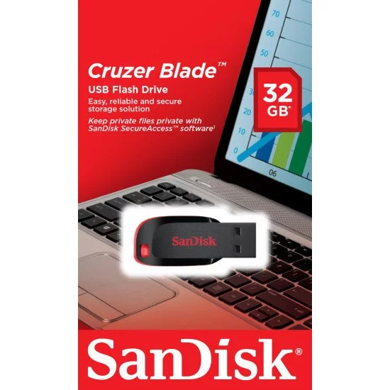 Sandisk Cruzer Blade lecteur USB flash 32 Go USB Type-A 2.0 Noir, Rouge Sandisk Cruzer Blade lecteur USB flash 32 Go USB Type-A 2.0 Noir, Rouge