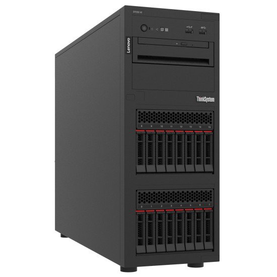 Lenovo ThinkSystem ST250 V2 serveur Tower Intel Xeon E 3,2 GHz 16 Go DDR4-SDRAM 550 W