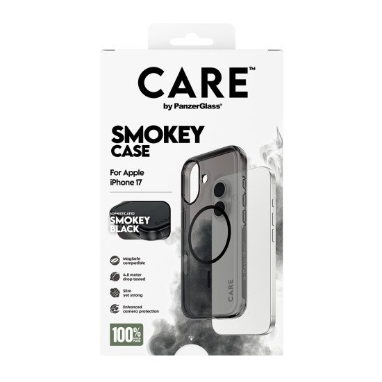 PanzerGlass CARE by ® Flagship Case Urban Explorer Smokey w. Black MagSafe iPhone 17 coque de protection pour téléphones portables Housse Noir PanzerGlass CARE by ® Flagship Case Urban Explorer Smokey w. Black MagSafe iPhone 17 coque de protection pour téléphones portables Housse Noir