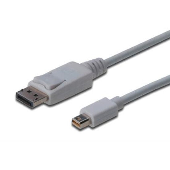 ASSMANN Electronic mini DP - DP, 3m mini DisplayPort DisplayPort Blanc