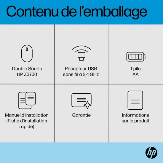 HP Souris double mode Z3700 argent