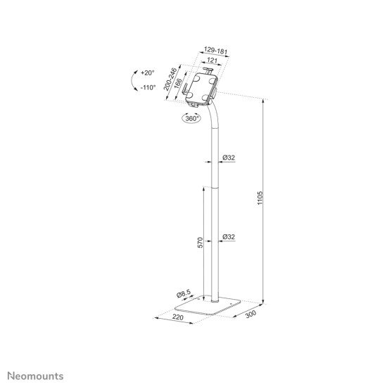 Neomounts by Newstar support tablette au sol