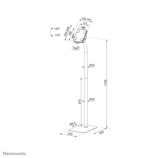 Neomounts by Newstar support tablette au sol