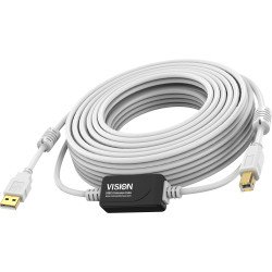 Vision TC 10MUSB+/2 câble USB 10 m USB 2.0 USB A USB B Blanc Vision TC 10MUSB+/2 câble USB 10 m USB 2.0 USB A USB B Blanc