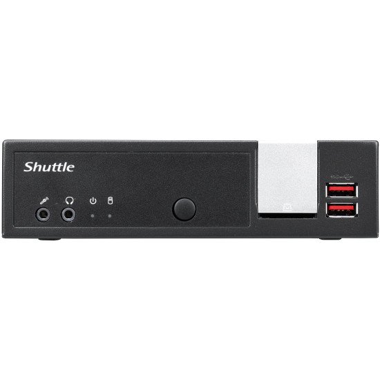 Shuttle XPС slim XPC slim Barebone DL20NV2, Celeron N4505, 1x LAN, 2xCOM, 1xHDMI, 1xDP, 1x VGA, fanless, fonctionnement permanent 24/7