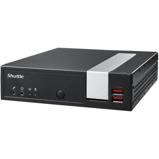 Shuttle XPС slim XPC slim Barebone DL20N6V2, Pentium Silver N6005, 1x LAN, 2xCOM, 1xHDMI, 1xDP, 1x VGA, fanless, fonctionnement permanent 24/7