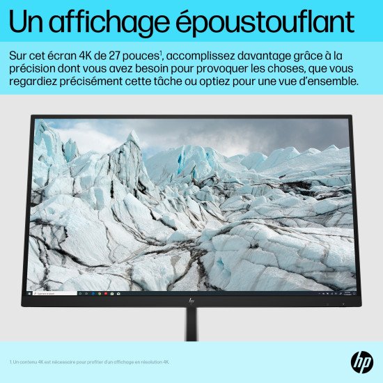 HP E-Series E27k G5 68,6 cm (27") 3840 x 2160 pixels 4K Ultra HD Noir, Argent