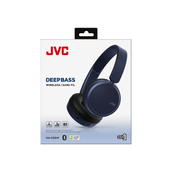 JVC HA-S36W Écouteurs Sans fil Arceau Appels/Musique Bluetooth Bleu