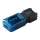 Kingston Technology DataTraveler 80 lecteur USB flash 256 Go USB Type-C 3.2 Gen 1 (3.1 Gen 1) Noir, Bleu
