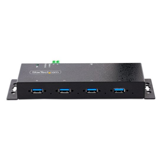 StarTech.com Hub USB 3.0 5Gbps à 4 Ports Industriel - Hub USB pour PC Portable avec Protection contre les Surtensions - Splitter USB 3.0 Montable sur Mur - Station de Charge USB à Verrouillage, Gros Calibre