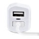 StarTech.com Chargeur Voiture Lightning avec Câble Spiralé - Chargeur Iphone 1m - Double Chargeur USB pour Telephones et Tablettes pour la Voiture - Chargeur Auto Blanc de 12W