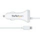 StarTech.com Chargeur Voiture Lightning avec Câble Spiralé - Chargeur Iphone 1m - Double Chargeur USB pour Telephones et Tablettes pour la Voiture - Chargeur Auto Blanc de 12W