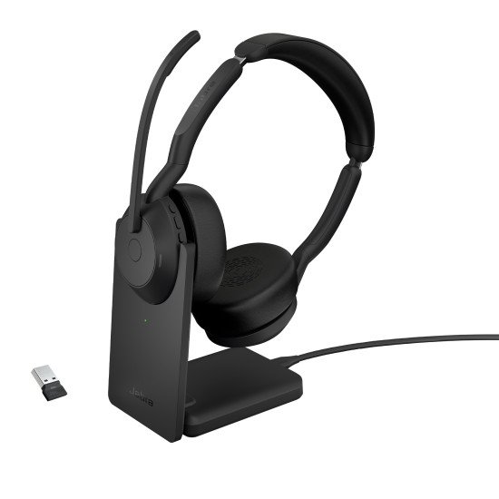 Jabra Evolve2 55 Casque Avec fil &sans fil Arceau Bureau/Centre d'appels Bluetooth Socle de chargement Noir