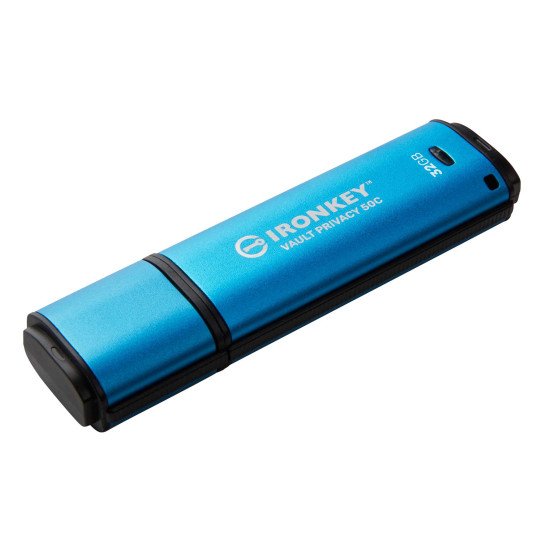 Kingston Technology IronKey VP50 lecteur USB flash 32 Go USB Type-C 3.2 Gen 1 (3.1 Gen 1) Noir, Bleu