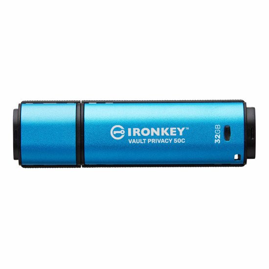 Kingston Technology IronKey VP50 lecteur USB flash 32 Go USB Type-C 3.2 Gen 1 (3.1 Gen 1) Noir, Bleu