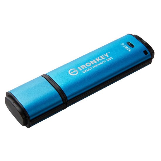 Kingston Technology IronKey VP50 lecteur USB flash 128 Go USB Type-C 3.2 Gen 1 (3.1 Gen 1) Noir, Bleu