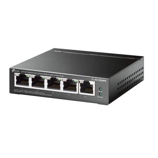 TP-Link TL-SG105MPE commutateur réseau L2 Gigabit Ethernet (10/100/1000) Connexion Ethernet POE Noir