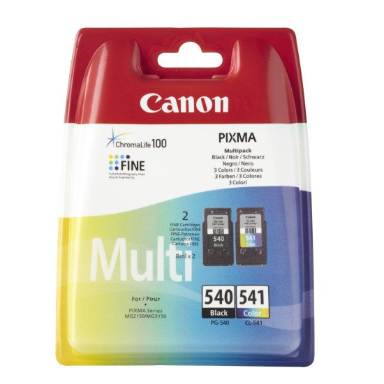 Canon PG-540/CL-541 Multi pack Original Noir, Cyan, Magenta, Jaune 2 pièce(s)