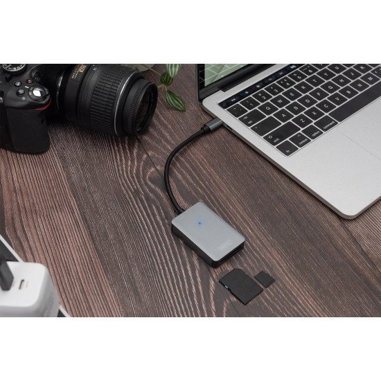 Digitus Lecteur de carte USB-C, 2 emplacements, High Speed