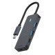 Rapoo UCH-4003 hub & concentrateur USB 3.2 Gen 1 (3.1 Gen 1) Type-C 5000 Mbit/s Anthracite